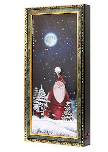 Quadro Decorativo Papai Noel Chuva de Neve Bivolt 79cm - Ref 1200407 Cromus