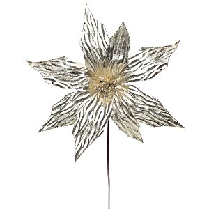 Flor de Natal Poisentia Nude Metalizada - Flores Cabo Médio - Ref 1712288 Cromus