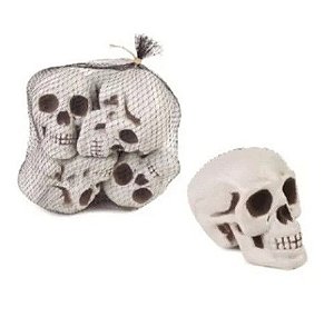 Enfeite Caveiras Cranio Halloween com 6 Unidades - Halloween _ Ref 29003601 Cromus