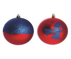 Bolas de Natal Branca de Neve Disney Azul e Vermelha 8cm Jogo com 4Un - Bolas Natalinas - Ref 1350783 Cromus