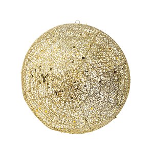 Bola de Natal Gigante em Metal Dourado Gold Sky 30cm com 1 Un - Bola Natalinas - Ref 1470814 Cromus