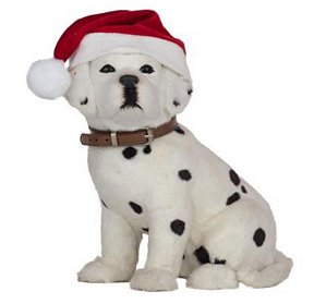 Boneco Cachorro Dalmata com Gorro Noel 25cm - Natal Pet Mania - Ref 1014128 Cromus