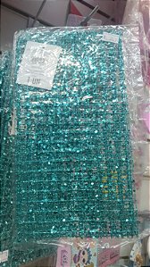 Tela Decorativa de Glitter Azul 130x310cm - Fitas Natalinas - Ref 1316571 Cromus