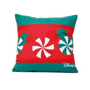 Almofada de Natal Mickey e Minnie Sweet Verde e Vermelho 45cm - Natal Disney - Ref 1921195 Cromus