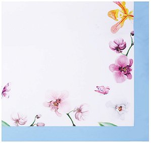 Toalha de Mesa Retangular De Páscoa Orquídeas e Flores 160x270cm - Coleção Collection Trendy- Ref 1025303 Cromus