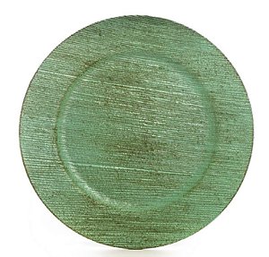 Sousplat de Melamina Texturizado Verde 33cm - Mesa Posta - Ref 1821626 Cromus