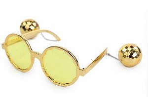 Acessório Óculos Brinco Globo Dourado com 1 Unidade - Ref 29004302 Cromus