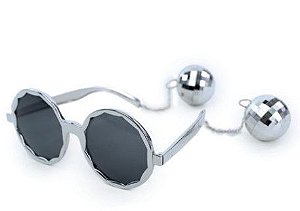 Acessório Óculos Brinco Globo Prata com 1 Unidade - Ref 29004301 Cromus