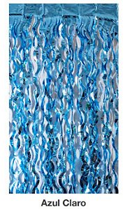 Cortina Decorativa Espiral 2x1mts Azul Claro - CCS Decorações