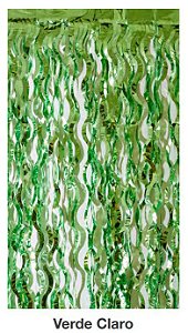 Cortina Decorativa Espiral 2x1mts Verde Claro - CCS Decorações
