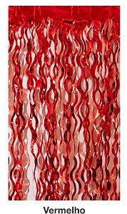 Cortina Decorativa Espiral 2x1mts Vermelho - CCS Decorações