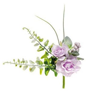 Pick 2 Rosas Lilas com Folhagens - Coleção Mini Bouquet - Ref 1823738 Cromus