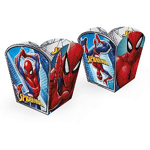 Cachepot de Papel Decorado Festa Spider Man Animação Homem Aranha Pequeno com 4 Unidades - Ref 116458.9 Regina