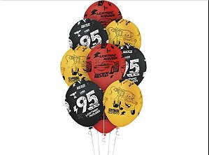 Balão de Latex Decorado Festa Carros 12 Polegadas com 10 Unidades Disney Carros - Ref 117334.0 Regina
