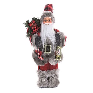 Boneco de Natal Menina em Pé Segurando Coração 43cm - Vermelho Bege - Ref  72729001 D&A - CCS Decorações