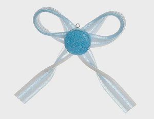 Enfeite de Pendurar Laço Balinha Azul e Branco 10x10x2cm - Trend Candy - Ref 1413642 Cromus