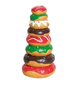 Torre de Donuts de Resina 23x12x12cm - Coleção Biscoito Amanteigado - Ref 1921920 Cromus