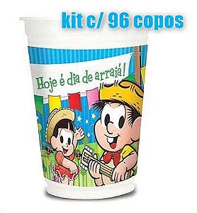 KIT 96 unidades Copo Plástico Descartável Fazendinha do Chico Bento Festcolor