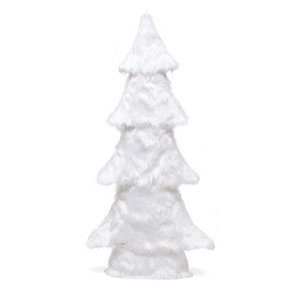 Pinheiro de Natal em Veludo Branco 60cm - Árvores Estilizadas - Ref 1209348 Cromus
