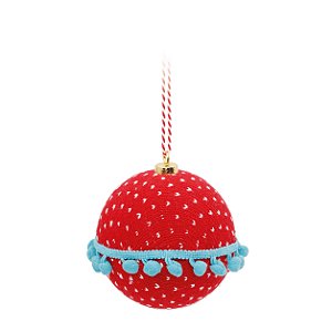 Bolas de Natal de Crochê Vermelha com Azul 8cm Jogo com 6Un Trend Vintage - Bolas Natalinas - Ref 1923287 Cromus