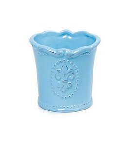 Vaso de Cerâmica Azul Claro 7.7x7.4cm com 1 Unidade - Ref 29000936 Cromus