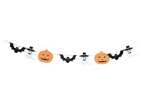 Varal Turma do Halloween Fantasminha, Morcego e Abobora 158cm - Ref 29003748 Cromus