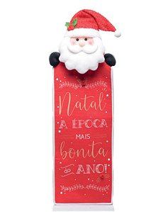 Papai Noel Extensor com Frase Natal a Época Mais Bonita do Ano 85x28x13cm - Ref 1023714 Cromus