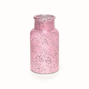 Vaso Decorativo Metalizado Rosê de Vidro Cromus