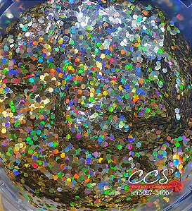Confete Holografico Champanhe Hexagonal Para Balão com 3 gramas