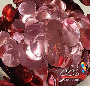 Confete Metalizado para Balão Rosê Redondo 2cm com 3 Gramas