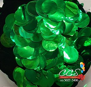 Confete Metalizado para Balão Verde Redondo 2cm com 3 Gramas