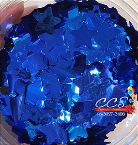 Confete Metalizado para Balão Azul Escuro Estrela 2cm com 3 Gramas