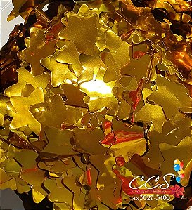 Confete Metalizado para Balão Dourado Estrela 2cm com 3 Gramas