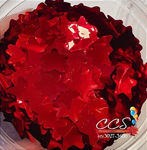Confete Metalizado para Balão Vermelho Estrela 2cm com 3 Gramas