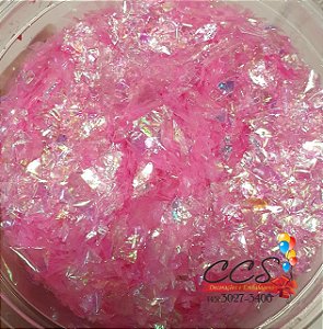 Confete Metalizado para Balão Rosa Claro Picadinho com 3 Gramas