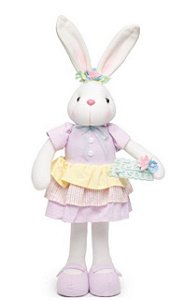 Coelha de Páscoa em Pé com Vestido e Placa cores Candy Color (Rocambole) Cromus