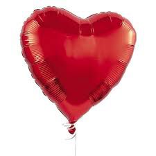 Balão de Gás Hélio 18 polegadas Metalizado coração vermelho- Unitário