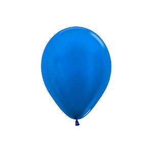 Balão Latex Metal 12 Polegadas Azul Pacote com 50un SEMPERTEX Cromus 39000301