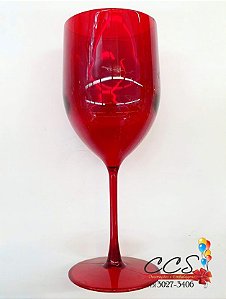 Taça de Vinho Genova 400ML Vermelho Translucido Neoplas