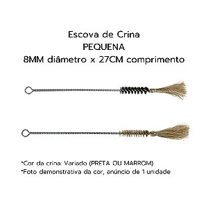 Escova de Crina (8MM x 27 CM comprimento) PRETA/MARROM