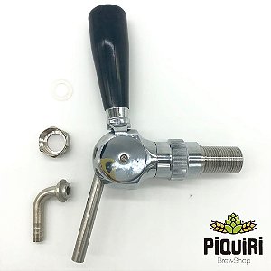 Kit: Torneira Tipo Belga (com controle de fluxo) +  Espigão Curvo + Porca + Vedação O'ring