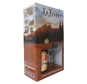 KIT Cerveja La Trappe Tripel 750ml Garrafa + Taça 250ml