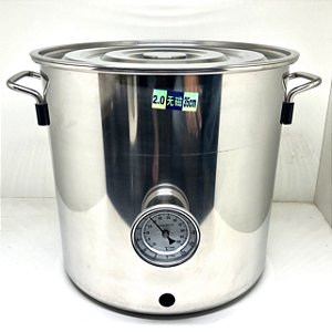 Panela Inox n. 35 com Termomêtro - 30 Litros - COM VÁVULA