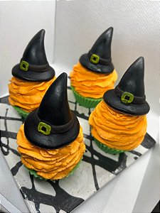 Cupcake Halloween - Bruxinha Laranja e Verde