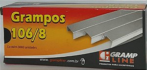 Grampos 106/8 com 3.000 unidades Grampline