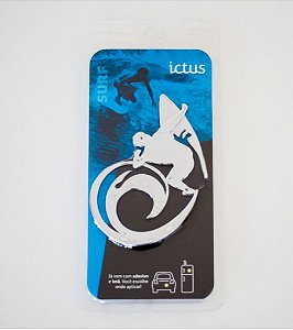 Adesivo para Carro Ictus Surf Cromado Emblema