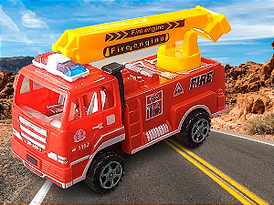 Caminhão de Bombeiro Brinquedo com Escada Articulada