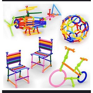 Bloco De Montar Brinquedo Educativo Com 98 Peças