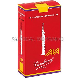 PALHETAS VANDOREN JAVA RED PARA SAX SOPRANO (CAIXA COM 10)