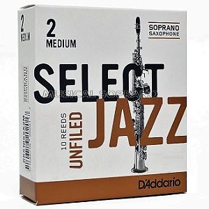 Palhetas Select jazz - Unfiled - para sax soprano (caixa com 10)
